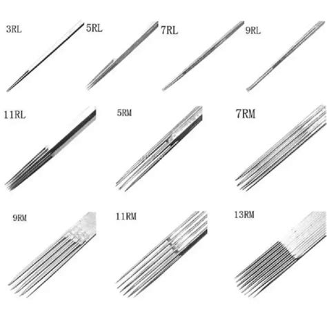 Mixed Tattoo Needle Set 5RL 5M1 Disposable Tattoo Needles Stainless Steel Round Liner ...