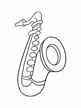 Coloring Pages Saxophone sketch template