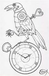 Steampunk Adult Dragon Coloring Page Pages sketch template