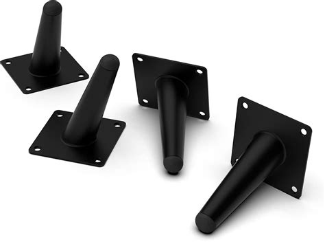 Buy Orgerphy 4 Inch Black Furniture Legs 4pcs | Cube Storage Legs Round ...
