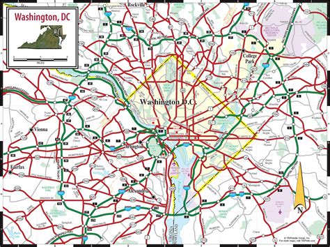 Dc metro map overlay - Washington dc subway map street overlay (District of Columbia - USA)