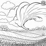 Tornado Spinning In The Field Coloring Pages sketch template