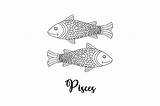 Pisces Coloring Page SVG Cut  By Creative Fabrica Crafts · sketch template