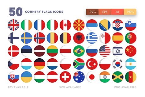 50 Country Flags Icons - Dighital Icons | Premium Icon Sets For All Your Designs!