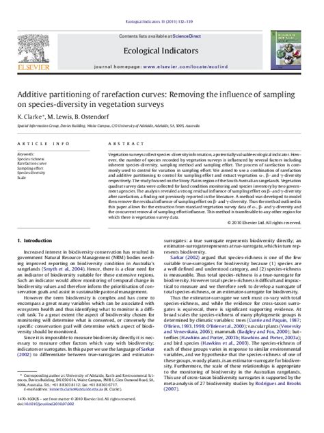 (PDF) Additive partitioning of rarefaction curves: Removing the influence of sampling on species ...