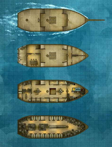 Battlemap - The Merryweather Merchant Sailing Ship by RoninDude on DeviantArt Dungeons And ...