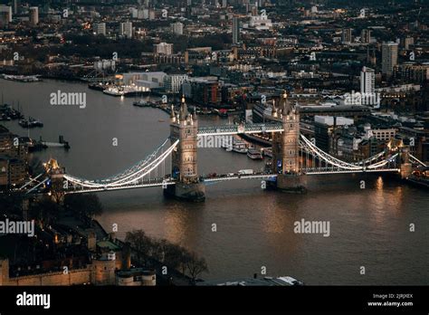 Panoramic and night view of London Tower Bridge in London, UK Stock Photo - Alamy