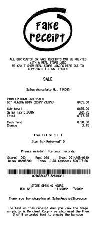 Images of Fake Receipts, from 2009 | We make much better receipts than these now | Twitter ...