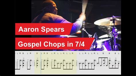 Aaron Spears - Gospel Chops in 7/4 | Drum transcription (PDF) - YouTube