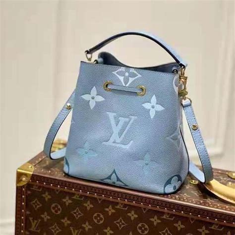 Louis Vuitton Unisex NéoNoé BB Bucket Bag Summer Blue Embossed Grained Cowhide Leather - LULUX