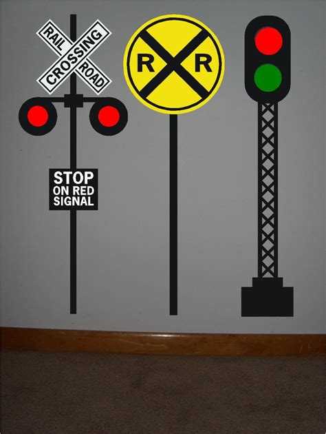 3 Railroad crossing signal vinyl signs...one by uniquevinyldesigns