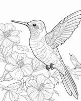 Hummingbirds and Flowers Coloring Book  Premium AI Generated Image sketch template
