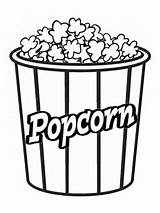 Popcorn Coloring Pages sketch template