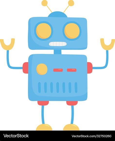 Kids toys blue robot cartoon isolated icon design Vector Image