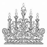 Download Ornate Candelabra Drawing Coloring Pages Online  Creative Fabrica sketch template
