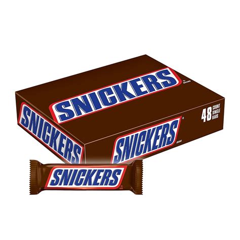 Buy SNICKERS Full Size Bulk Milk Chocolate Candy Bars, 1.86 oz Bar, 48 Count Box Online at ...