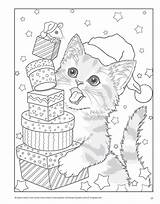 Christmas Cat Coloring Pages sketch template