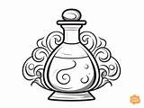 Potion Bottle Coloring Page For Adults  Free Printable bottle sketch template