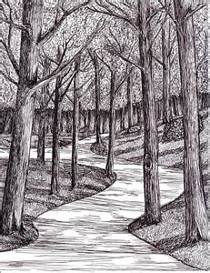 Pathway Drawing at PaintingValley.com | Explore collection of Pathway Drawing