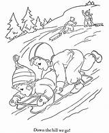 Winter sledding coloring Pages Download And print For Free sketch template