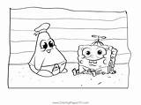 Spongebob Patrick Coloring Bob Pages Sponge Squarepants Printable Easy  sketch template