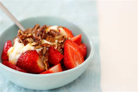 Organic strawberries with cinnamon spiked Greek yoghurt recipe - Helen Tzouganatos - Gluten Free ...