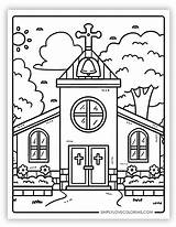 Church Coloring Pages Free PDF Printables  Simply Love sketch template