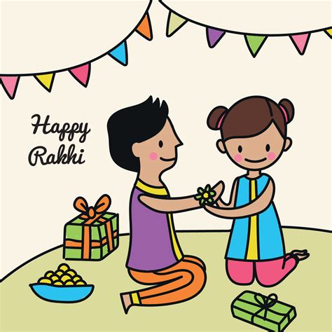 Cute Happy Rakhi Doodle 225958 Vector Art at Vecteezy