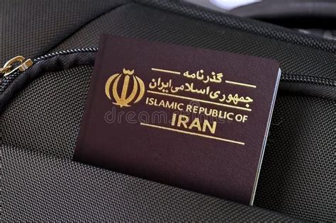 Close Up of Iran Passport in Black Travel Bag Pocket Stock Image ...