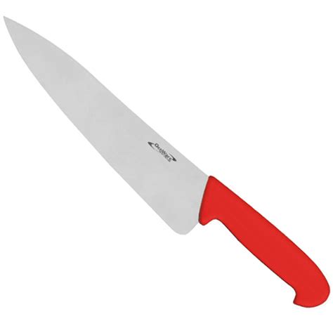 Genware Chefs Knife 10inch Red - Raw Meat | 10 Inch Knife Colour Coded Knives Cooks Knives - Buy ...