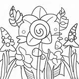 Colorful Garden Flowers Coloring Page 50884 40240 sketch template