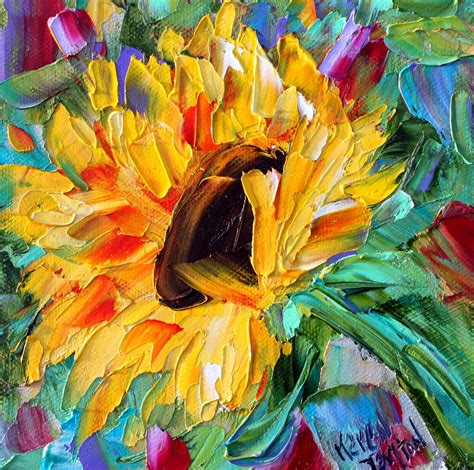 Abstract Sunflower Painting