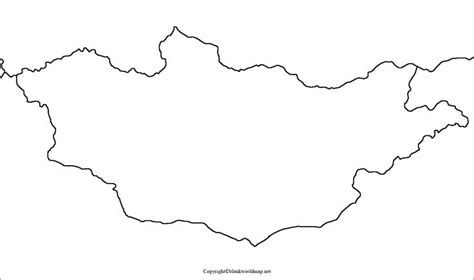 Printable Blank Mongolia Map with Outline, Transparent | Mongolia, Map outline, Map