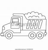 Coloring Page Outline Cartoon Lorry Dump Stock Vector Royalty Free  sketch template