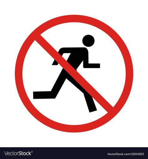 No run sign Royalty Free Vector Image - VectorStock