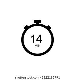 14 Minutes Timer 14 Min Stopwatch Stock Vector (Royalty Free ...