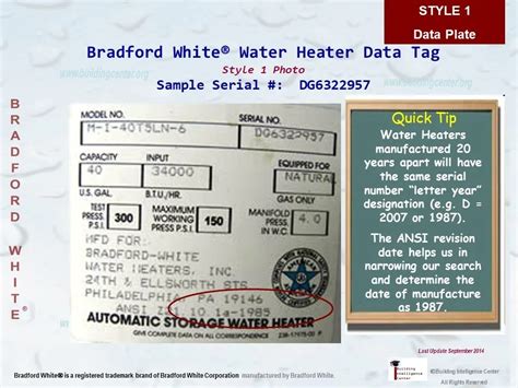 Bradford White Water Heater age | Building Intelligence Center