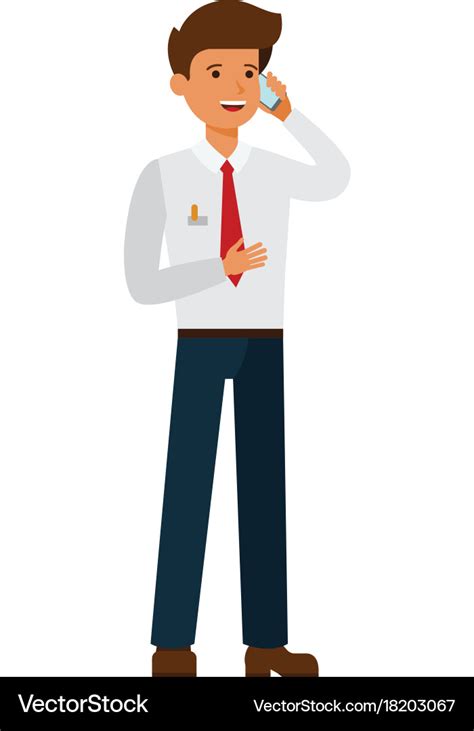 Businessman talking on mobile phone cartoon flat Vector Image