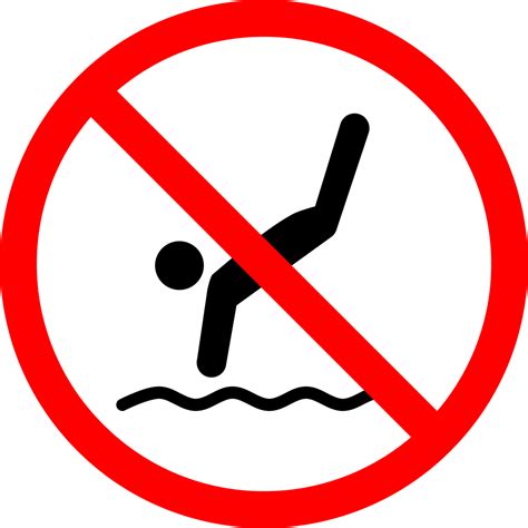 No Diving Sign Vector