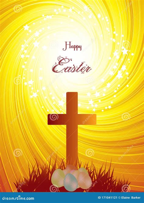 Easter Cross and Eggs on Abstract Background Stock Vector ...