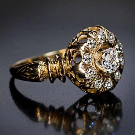 Ornate Antique Victorian Old Mine Cut Diamond Ring - Antique Jewelry | Vintage Rings | Faberge ...