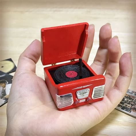 miniature turntable, mini record player, crosley, dollhouse, made by seha | Mini things, Doll ...