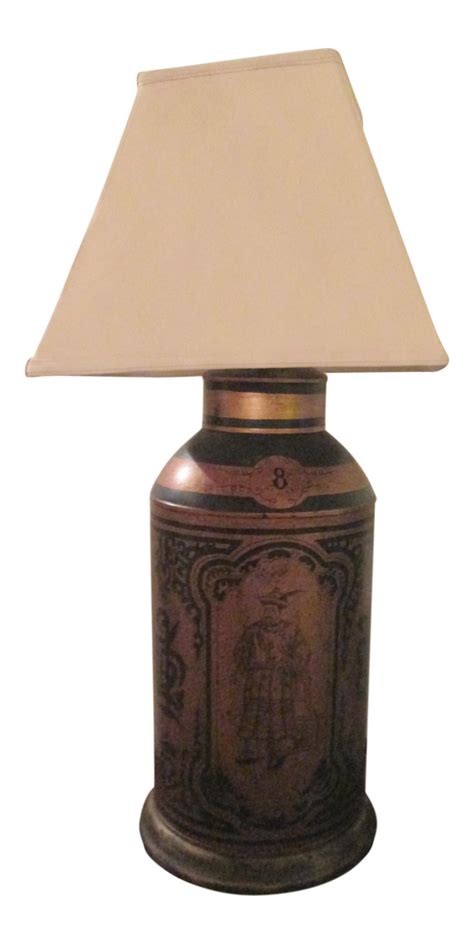 Black & Gilt Vintage Tea Caddy Lamp on Chairish.com | Vintage table lamp, Lamp, Floor lamp bedroom