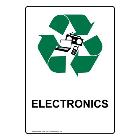 Electronics Sign NHE-14238 Recycling / Trash / Conserve