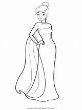 Princess Anastasia In Beautiful Dress Coloring Page For Kids  Free sketch template