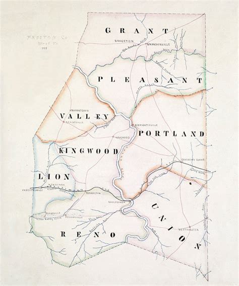 1889 Map of Preston County West Virginia | Etsy