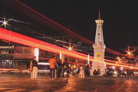 Tugu Jogja editorial stock photo. Image of shot, night - 93652098