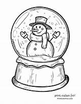Printable Snow Globe Coloring Pages sketch template
