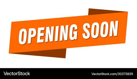 Opening soon banner template ribbon Royalty Free Vector