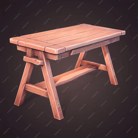 Premium AI Image | a Trestle table isolated background Hyper realistic Ultra
